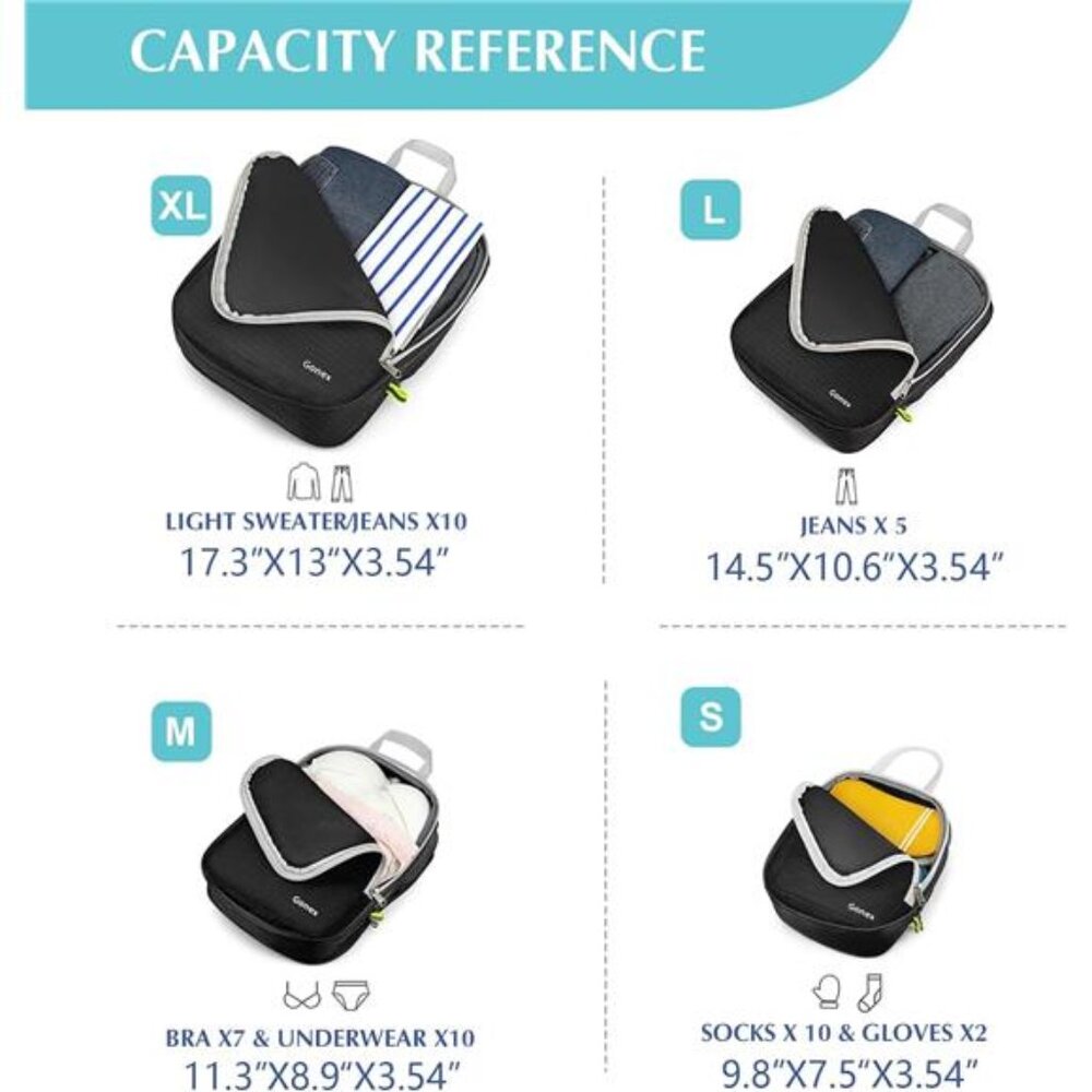 Compression Packing Cubes, 3pcs/4pcs Expandable S… - image 5